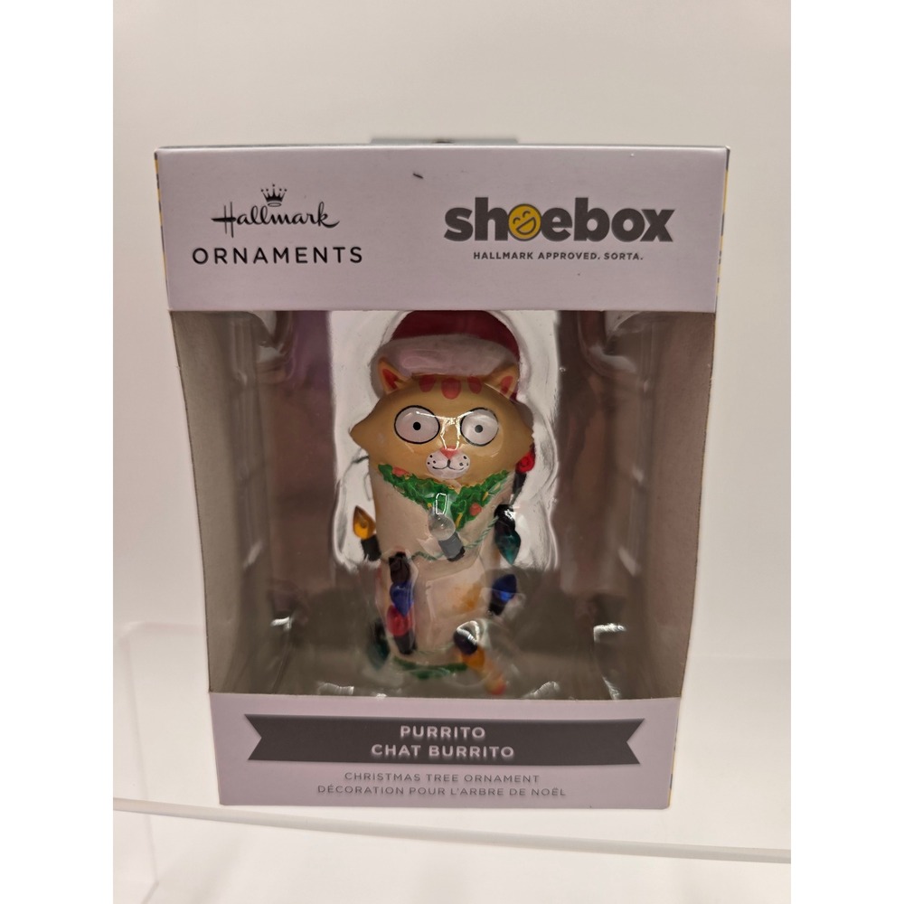 Hallmark Shoebox Purrito Chat Burrito Cat Christmas Ornament NEW in the Box
